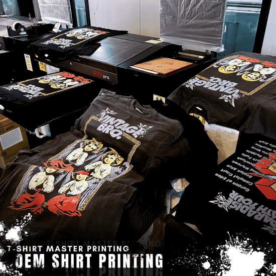 รับผลิตเสื้อแบรนด์ตัวเองด่วน ราคาถูก - โรงงานผลิตเสื้อยืดพร้อมสกรีน DTG และ DFT ตามแบบ